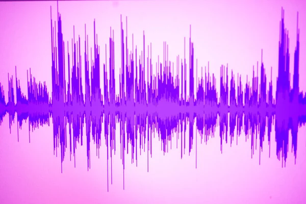 Voiceover studio voice actor dialogue recording audio sound wave on computer screen program.