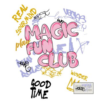 Şirin papatya resimli ekstra eğlenceli grafiti sloganı. Tişört için vektör grafik tasarımı