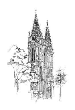 Kyiv Gotik Tapınağı 'nın çizimi.