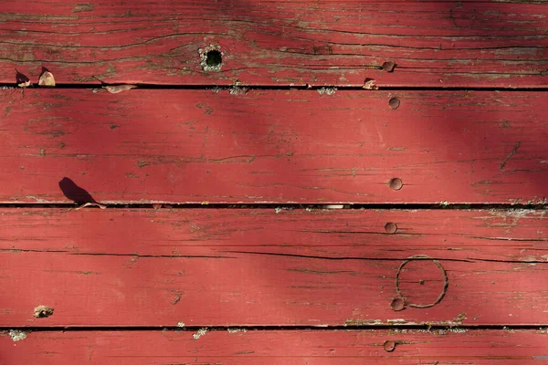 Alte Bemalte Rote Holzdielen Hintergrund — Stockfoto