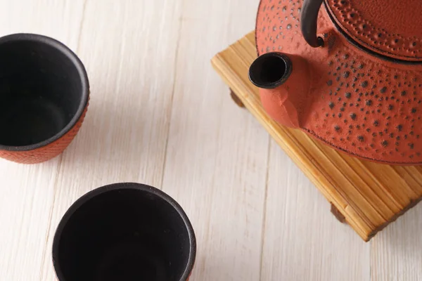 Kırmızı Kil Çay Demliği — Stok fotoğraf