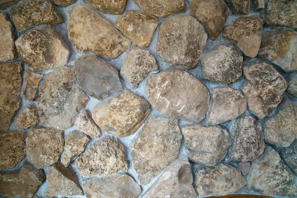 Mörtelrunde Steinmauer — Stockfoto
