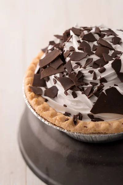 Csokoládé Krém Pite Csokoládé Forgács — Stock Fotó