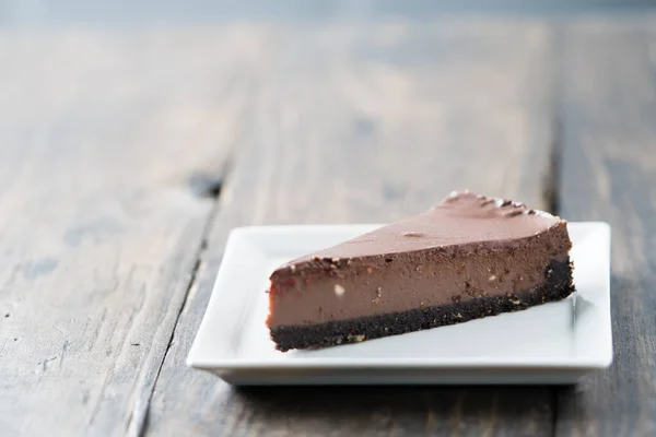 stock image A chocolate cheesecake slice 