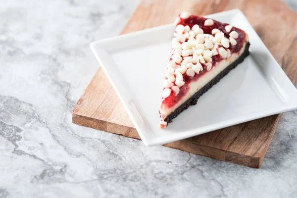 Hvid Chokolade Rasberry Cheesecake - Stock-foto