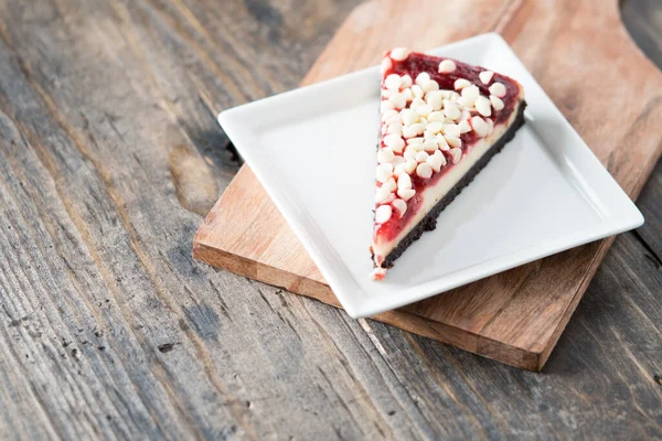 stock image White chocolate rasberry cheesecake