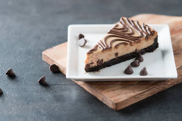 Choklad Jordnötssmör Virvel Cheesecake Dessert — Stockfoto