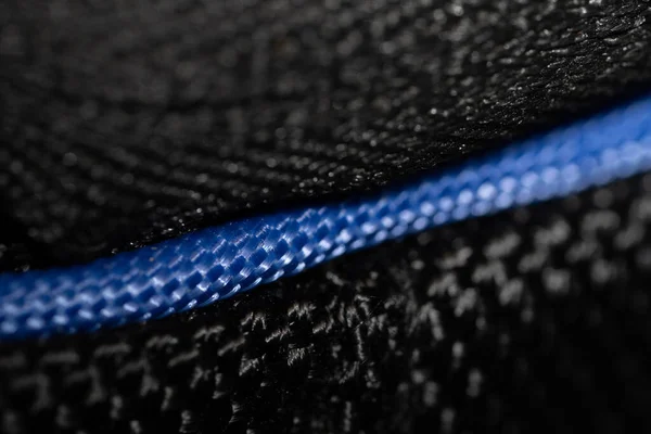 Modern kumaş davasının siyah fermuarı makroyu kapat