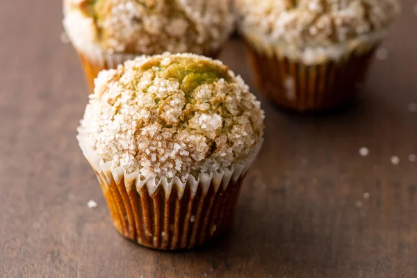 Muffin Pistacchio Fatti Casa Con Cristalli Zucchero — Foto Stock