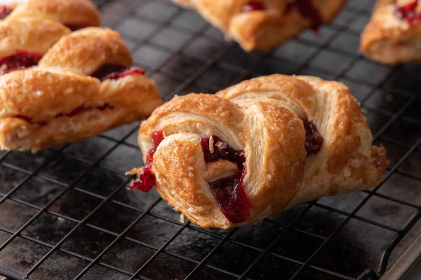 Fresa Strudel Pastelería Horneado Dulce —  Fotos de Stock