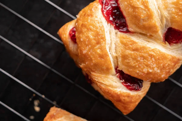 stock image Strawberry strudel pastry baked sweet