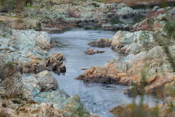 Cosumnes Řeka Tekoucí Žulovým Skalním Kaňonem Kalifornii — Stock fotografie