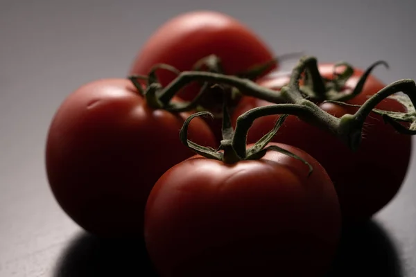 Dramatyczne Okna Oświetlone Dojrzałych Pomidorów Winorośli — Zdjęcie stockowe