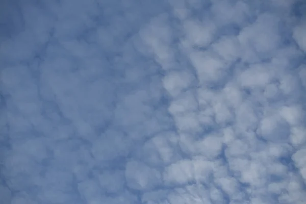 Blauwe Lucht Vol Witte Altocumulus Wolken Bij Daglicht — Stockfoto