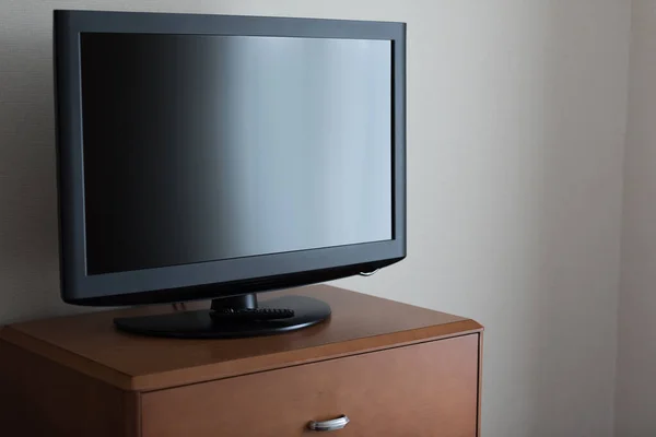 Flatscreen Televisie Met Dressoir — Stockfoto