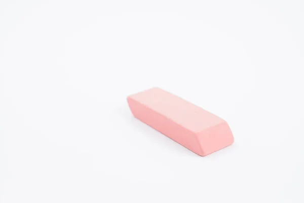 Een Geïsoleerde Wit Roze Gum Voor School Kantoor — Stockfoto