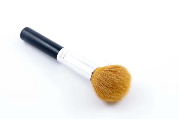 Escova Visagem Para Maquiagem Com Fluff Macio Deitado Sobre Fundo — Fotografia de Stock