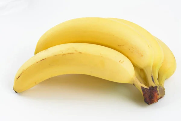 Ett Gäng Gula Bananer Med Vit Bakgrund — Stockfoto
