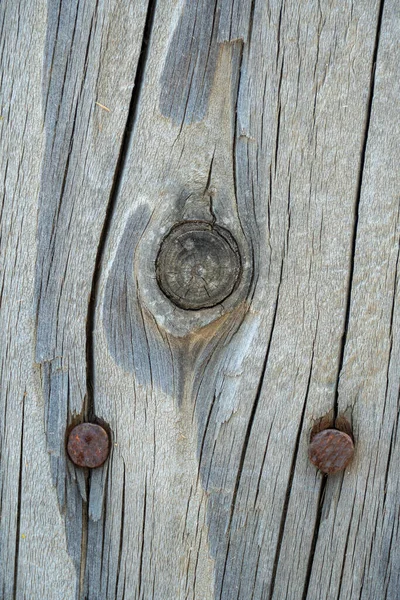 Rostige Nägel Altem Verwitterten Holz — Stockfoto