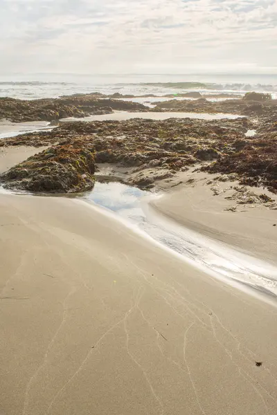 Великий Скелястий Викид Піщаному Пляжі — стокове фото