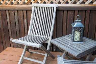 Tik ağacı bistro seti..