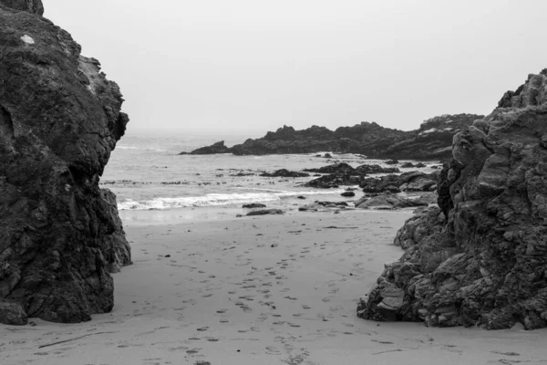 stock image foggy rocky coast line of norther California