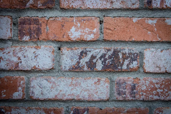 Oude Teruggewonnen Gerecycleerde Bakstenen Muur Achtergrond — Stockfoto