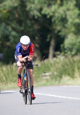 Genly, Belçika - 25 Temmuz 2023: Tour de Wallonie, sahne 4, duruşma zamanı, Daan Marin