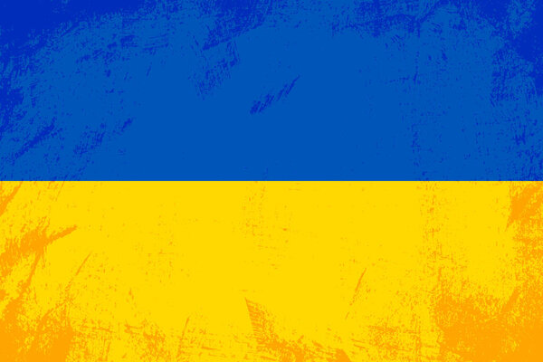 Grunge Ukraine flag. Original colors and proportions.