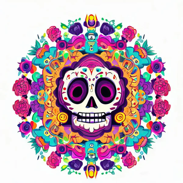 Ilustração Vetorial Crânio Mexicano — Fotografia de Stock