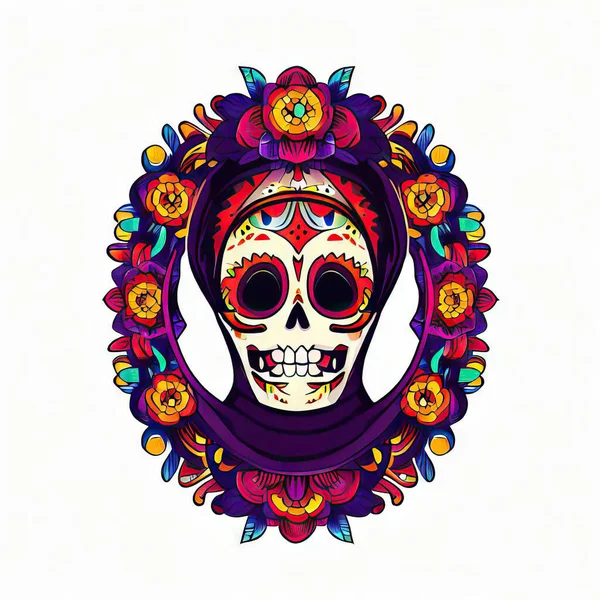 メキシコの頭蓋骨 ベクターイラスト — ストック写真