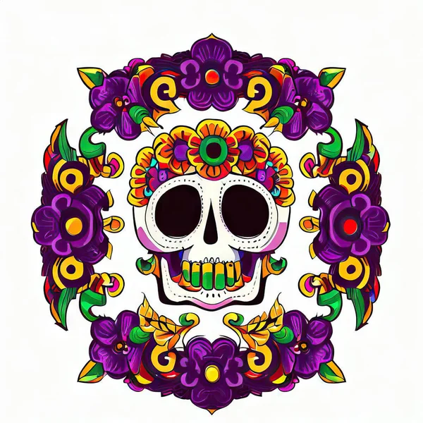 ベクトル メキシコ人 メキシコ人頭蓋骨 — ストック写真
