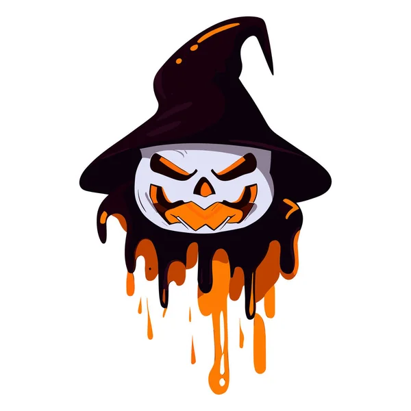 Abóbora Halloween Isolado Com Design Ilustração Vetor Traje Bruxa —  Vetores de Stock