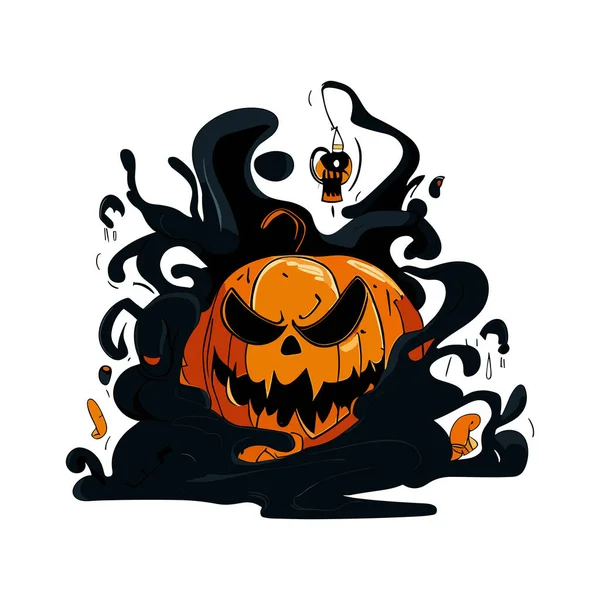 Desenhos Animados Vetoriais Abóbora Halloween —  Vetores de Stock