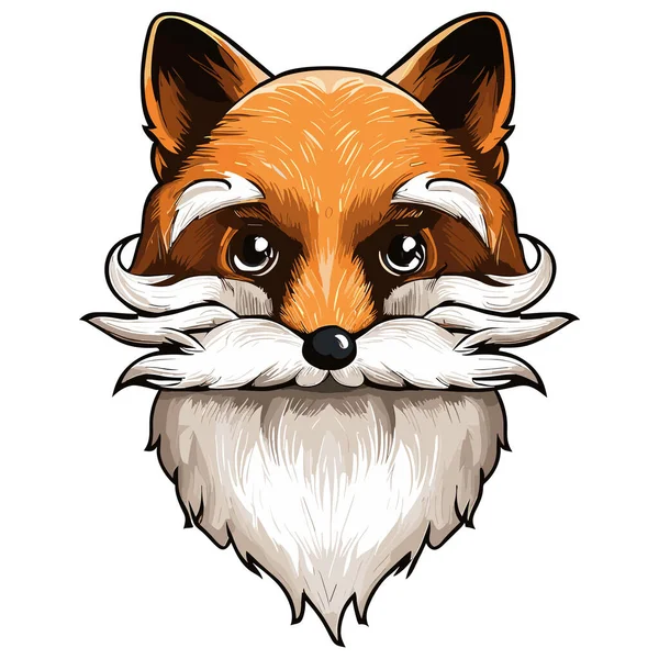 头戴弓和须的红头狐狸的肖像 矢量图解 — 图库矢量图片
