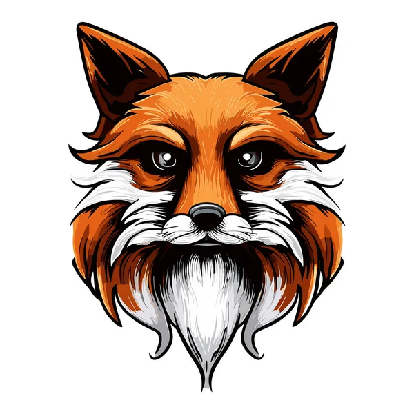 有胡子的狐狸狐狸的头 矢量说明 — 图库矢量图片