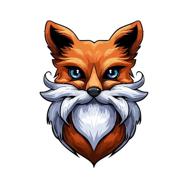 有胡子的可爱红狐狸的病媒图解 — 图库矢量图片