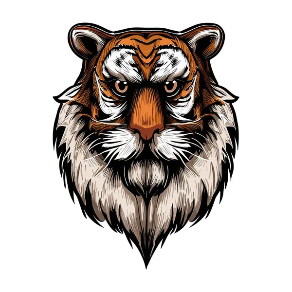 Fejvektoros Tigris Illusztrációval — Stock Vector