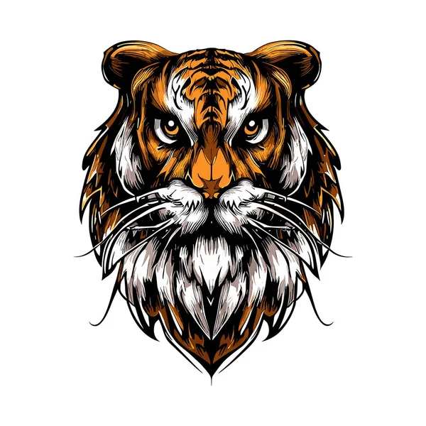 Dessin Illustration Vectoriel Tête Tigre — Image vectorielle