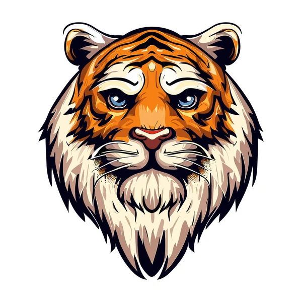 Tygrys Głową Tatuaż Ilustracja Wektora — Wektor stockowy