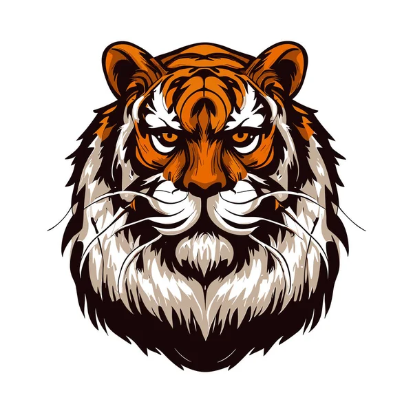 Conception Logo Vecteur Tête Mascotte Tigre — Image vectorielle
