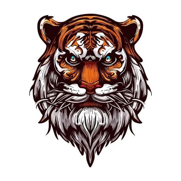 stock vector head of tiger with crown