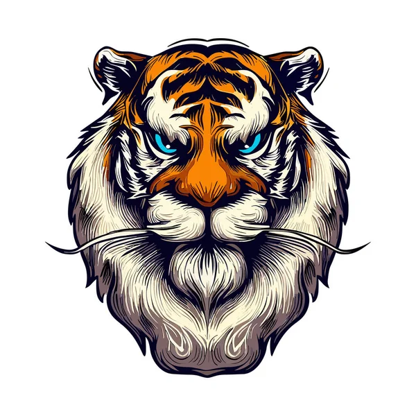 Tigris Fej Vektor Illusztráció — Stock Vector