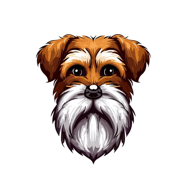 Cabeza Perro Terrier Lindo Ilustración Vectorial — Vector de stock