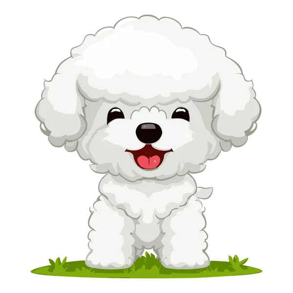 Собака Белым Пуделем — стоковый вектор