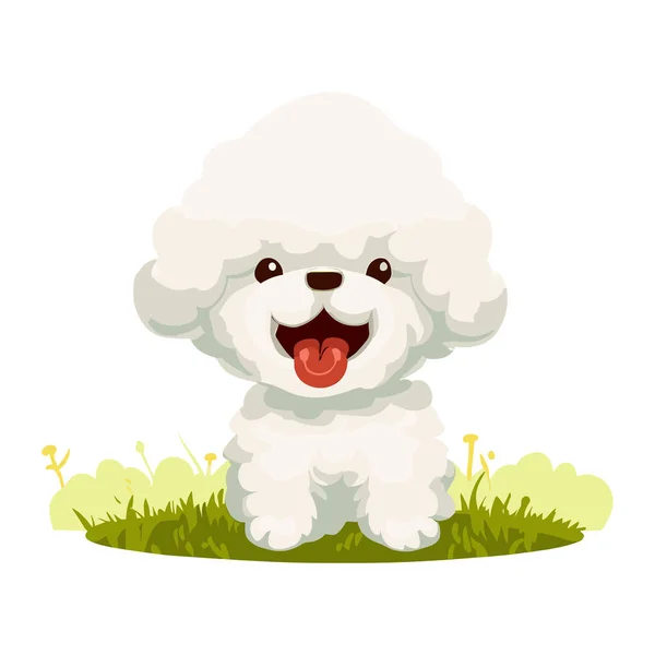 Vector Illustration Cute Cartoon Dog White Background — Stock Vector