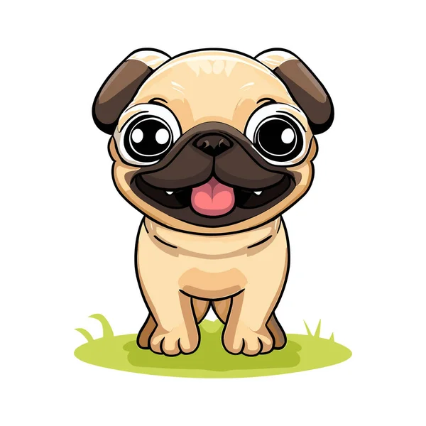 Pug Dog Cartoon Vector Illustration — Stock Vector