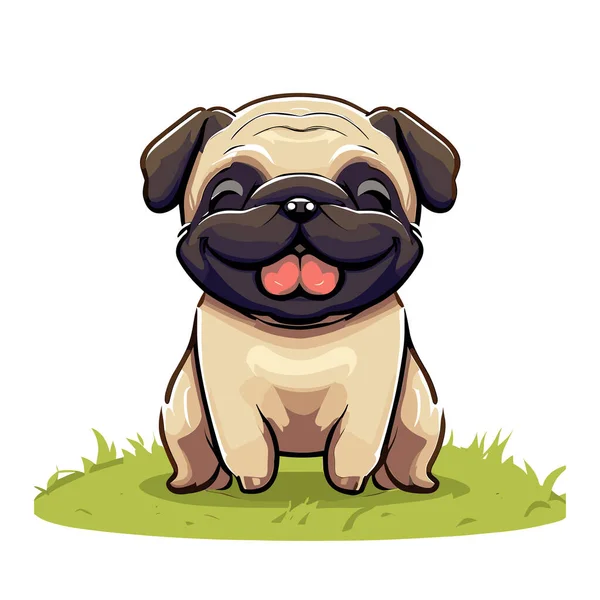Cute Pug Puppy Pug — Stock Vector
