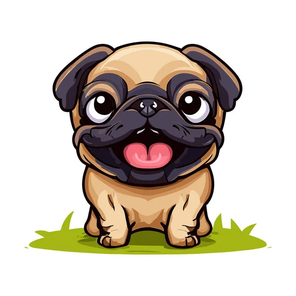 Cute Pug Cartoon Vector Illustration — Stock Vector