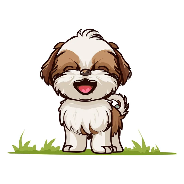 Netter Cartoon Hund Auf Weißem Hintergrund Vektorillustration — Stockvektor